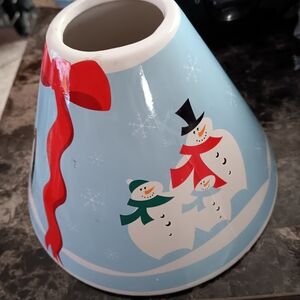 Xmas Snowman Holiday Lamp Shade - Red and Blue For Jar Candles